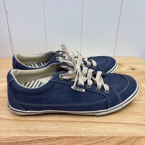 Taos Womens Moc Star Preppy Everyday Canvas Lace Up Sneakers Size 8.5 Casual Fun - Picture 5 of 7